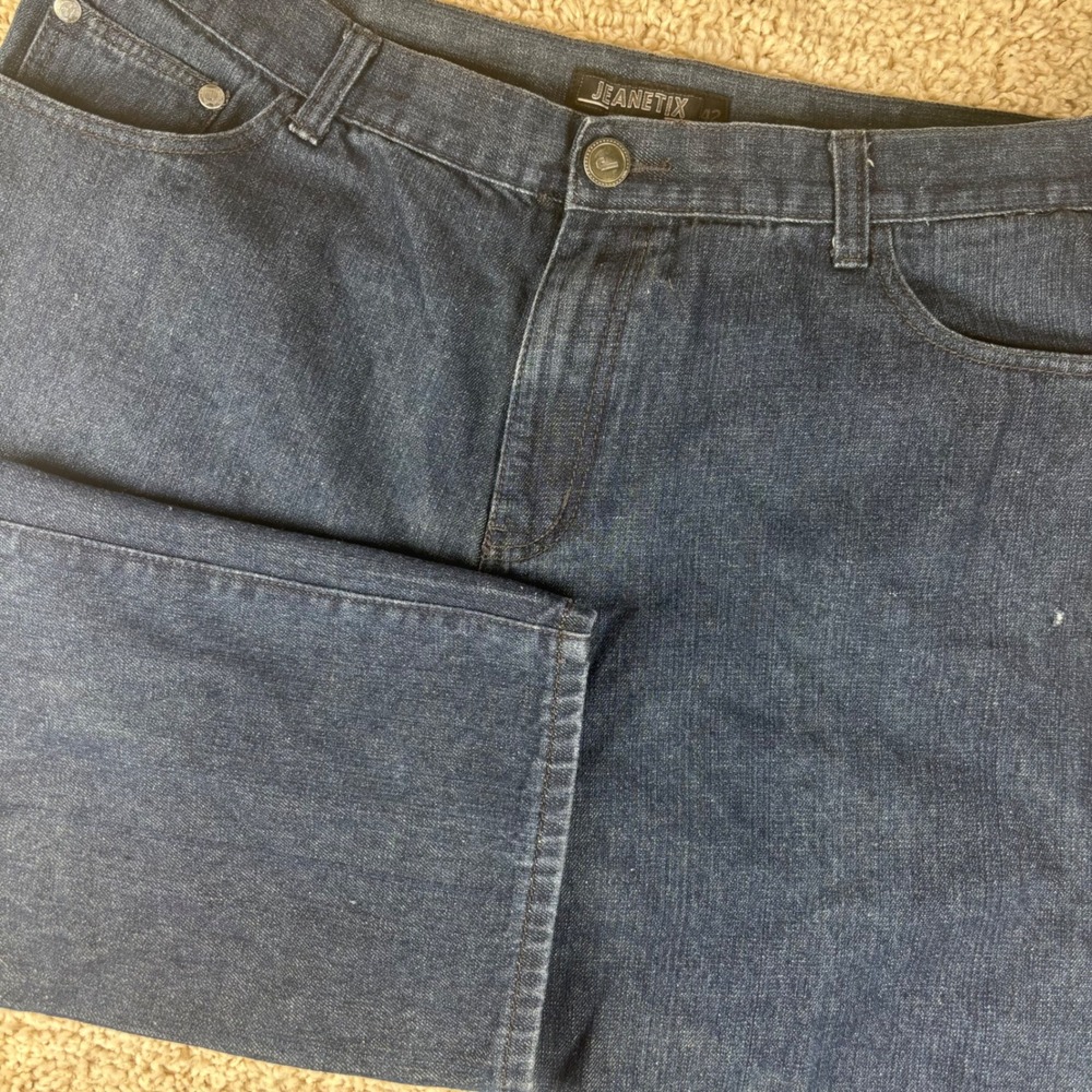 Jeanetix Mens Jeans Size 42 Blue Straight Leg Cotton Blend Big & Tall Streetwear
